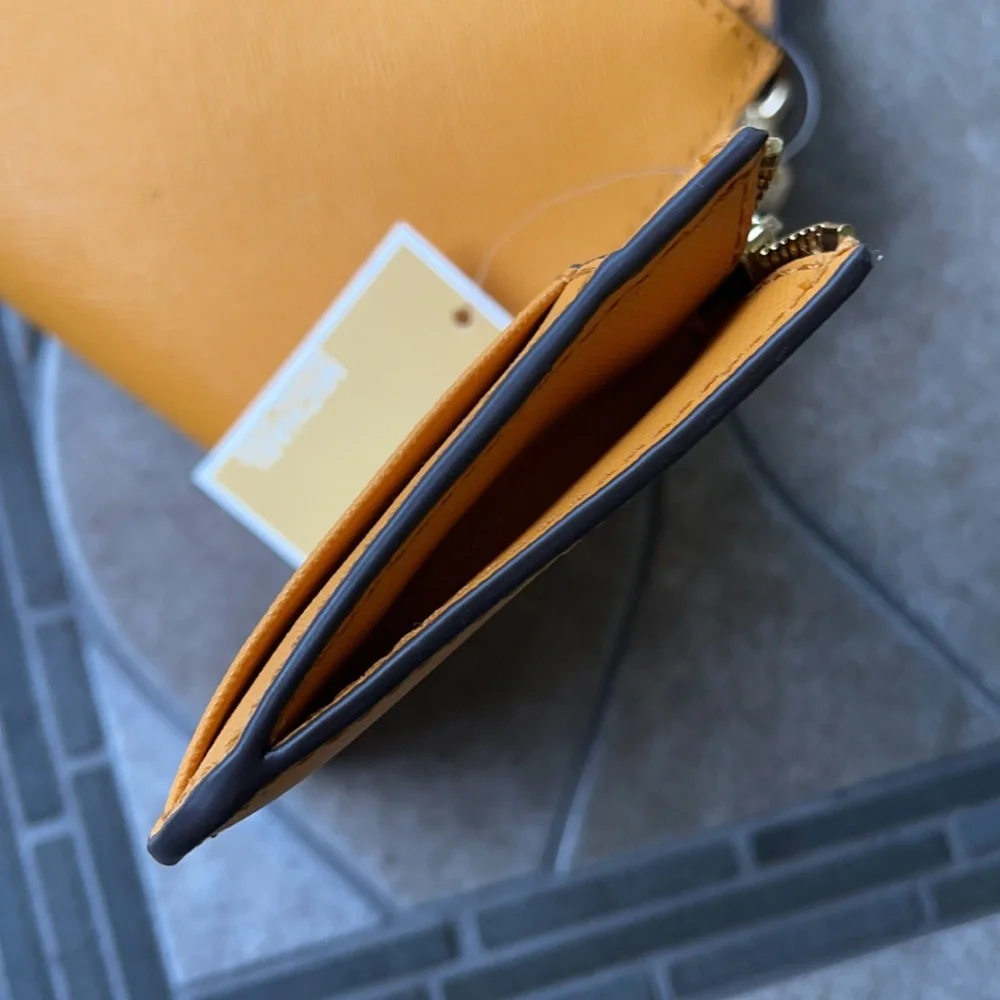 Michael Kors Jet Set Travel Marigold Small Top Zip Coinpouch with ID Key Holder - Picture 7 of 16